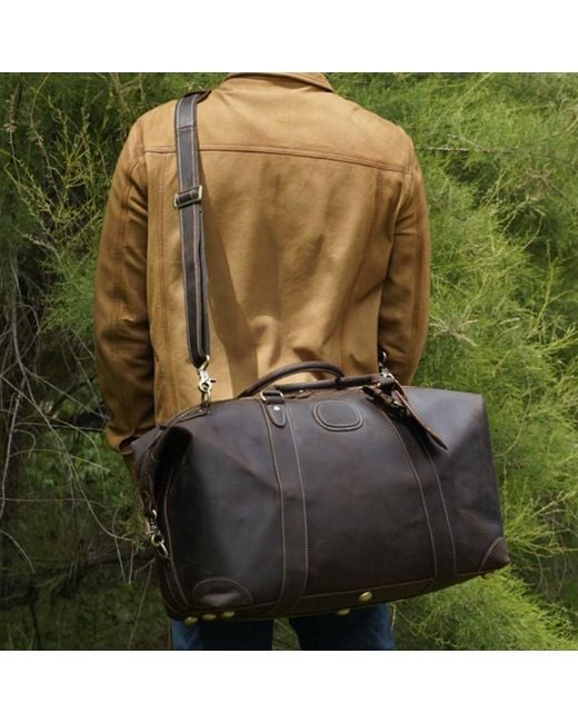 The Voyager: Rugged, Full-Grain Leather Duffel – Authentic Stitch