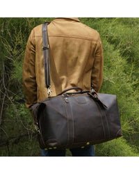 The Voyager: Rugged, Full-Grain Leather Duffel